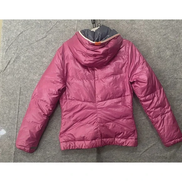 KJUS Backflip Reversible Down Jacket‎ Womens Sz L Pink Gray Pockets